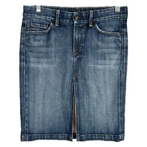 Citizens of Humanity Size 27 Denim Skirt Sophia Knee Length Y2K Front Slit‎ 618